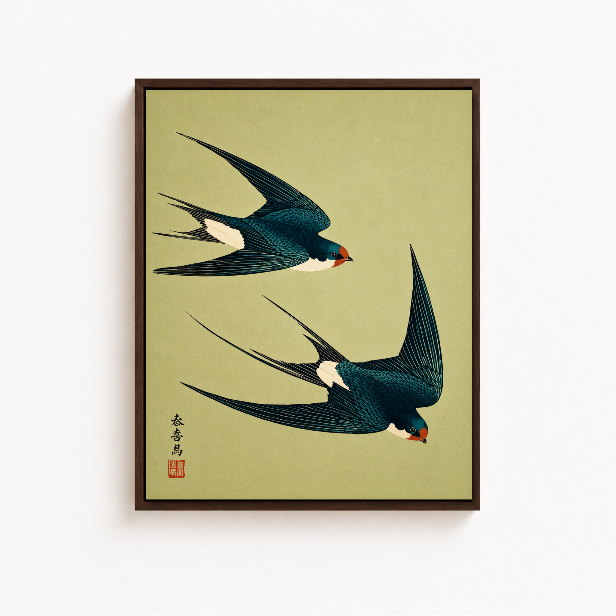 Japanese Swallow Birds Canvas Wall Art Aura Canvas