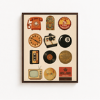 Retro Nostalgia Icons Canvas Wall Art Aura Canvas