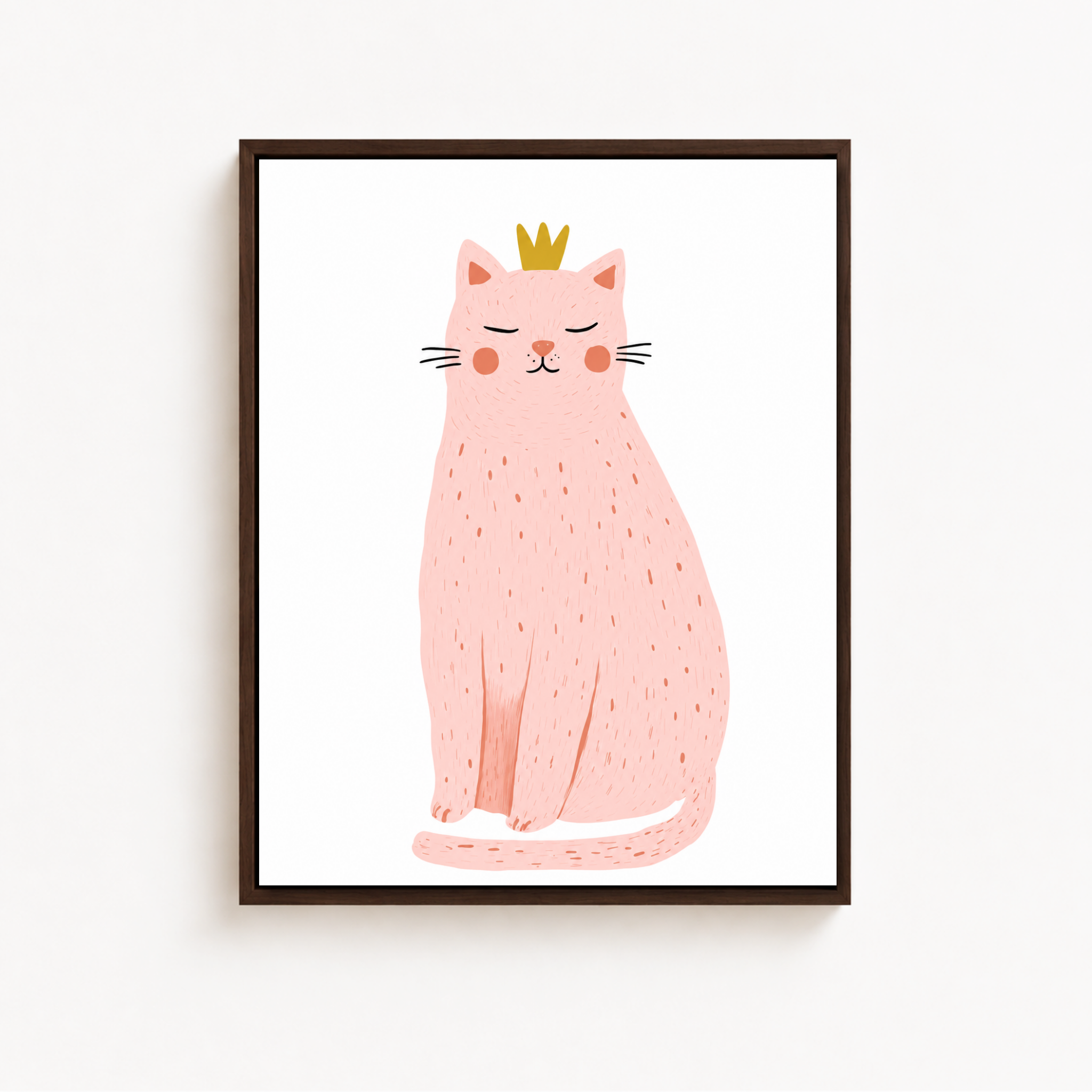 Pink Princess Cat Canvas Wall Art Aura Canvas