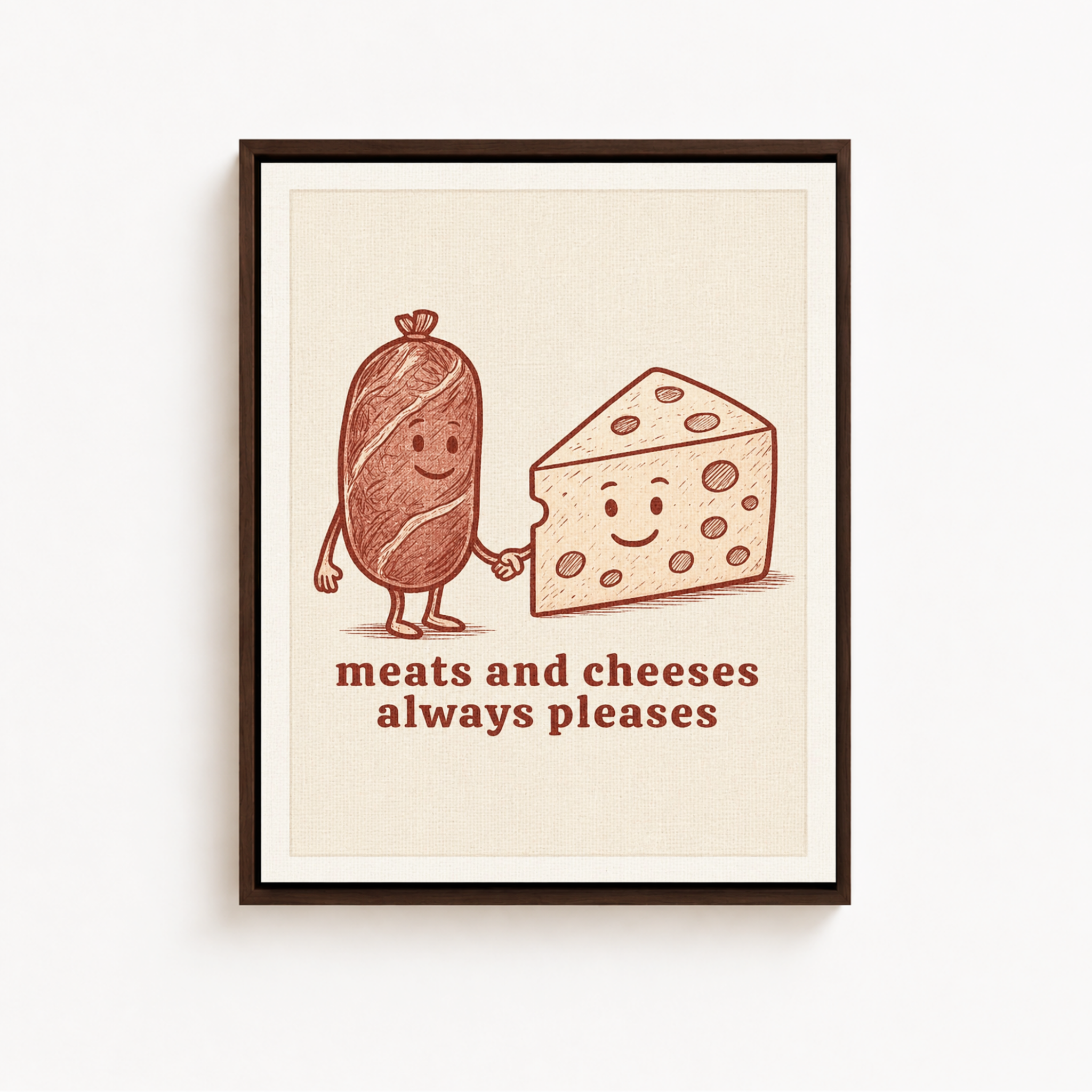 Meats and Cheeses Canvas Wall Art Aura Canvas