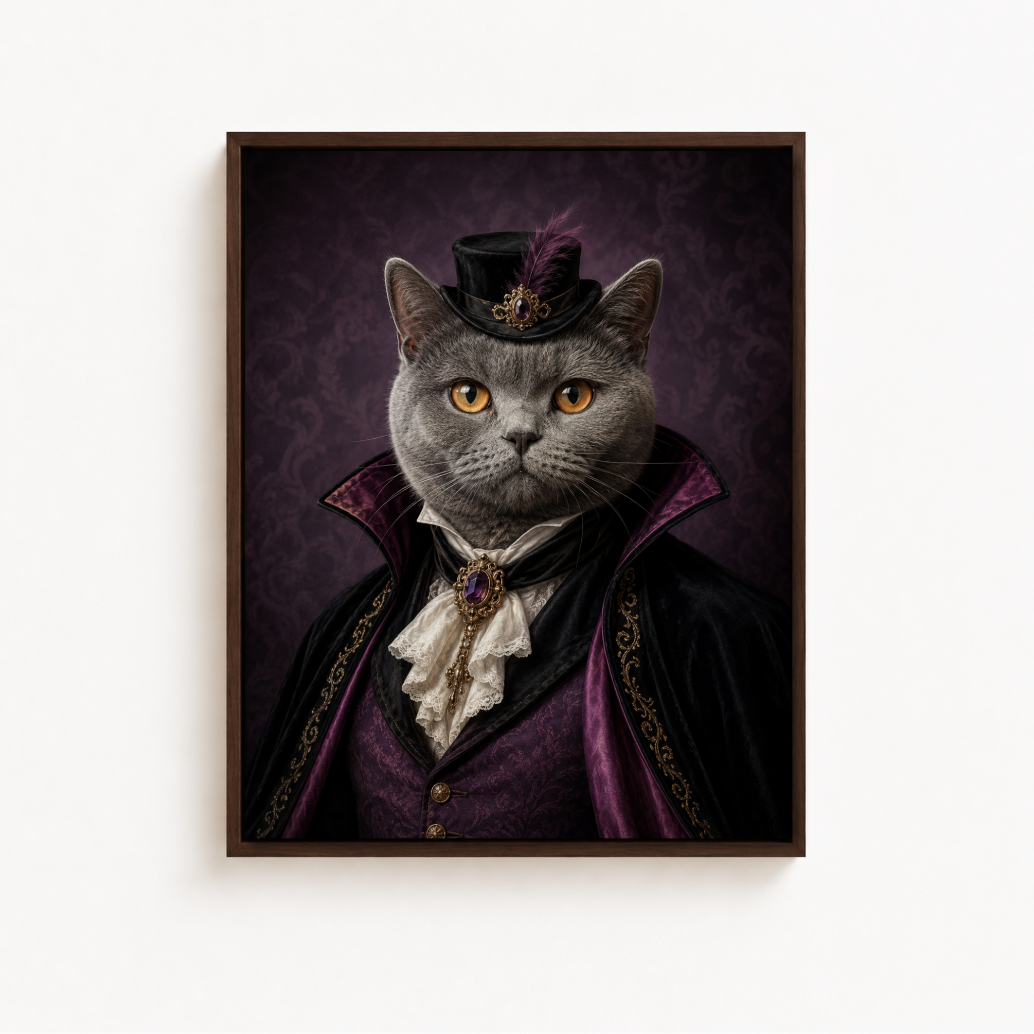 Custom Victorian Gothic Pet Portrait Canvas Aura Canvas