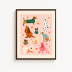 Cute Dog Pattern Canvas Wall Art Aura Canvas