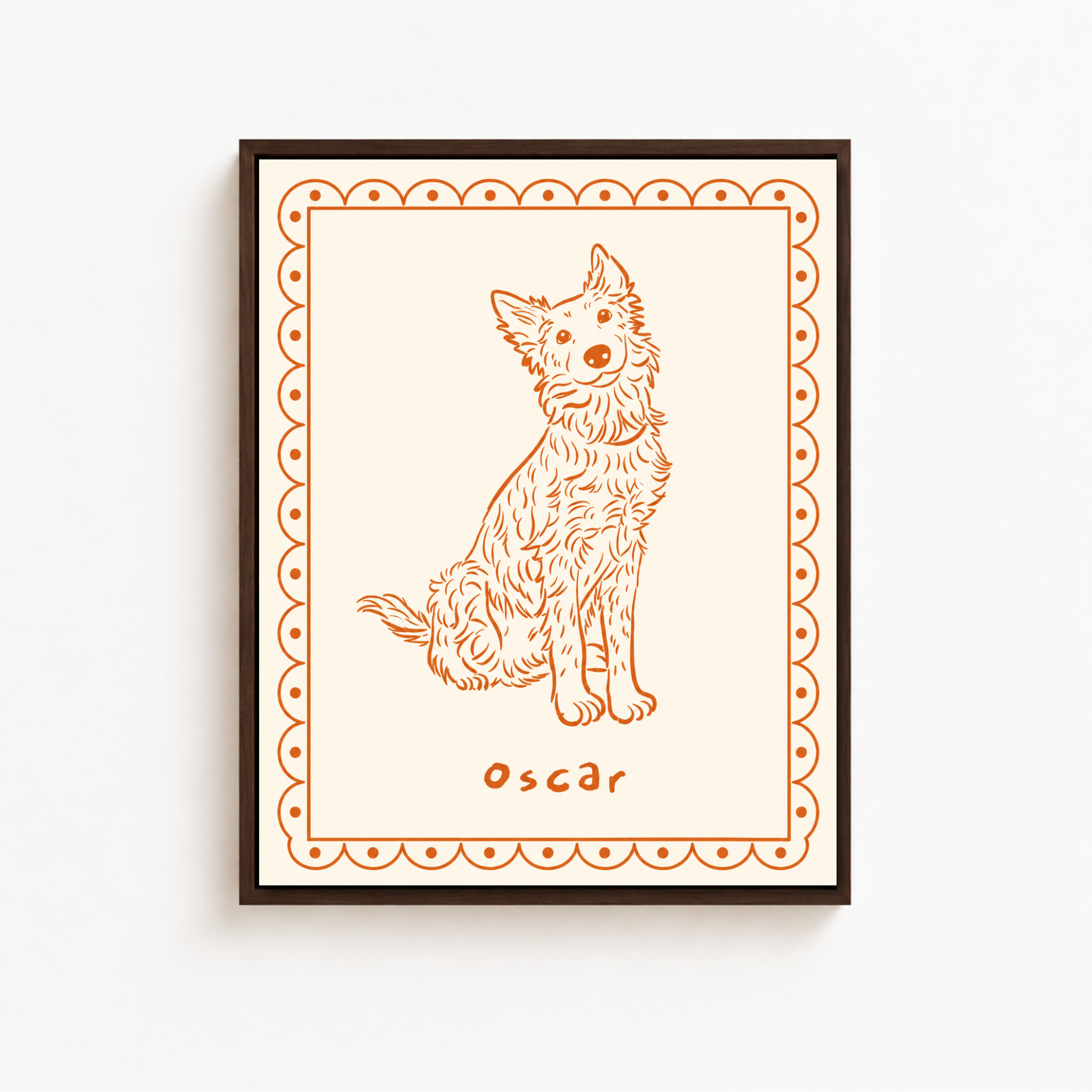 Custom Line Art Pet Portrait Canvas Aura Canvas