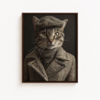 Custom Gentleman Cat Portrait Canvas Aura Canvas