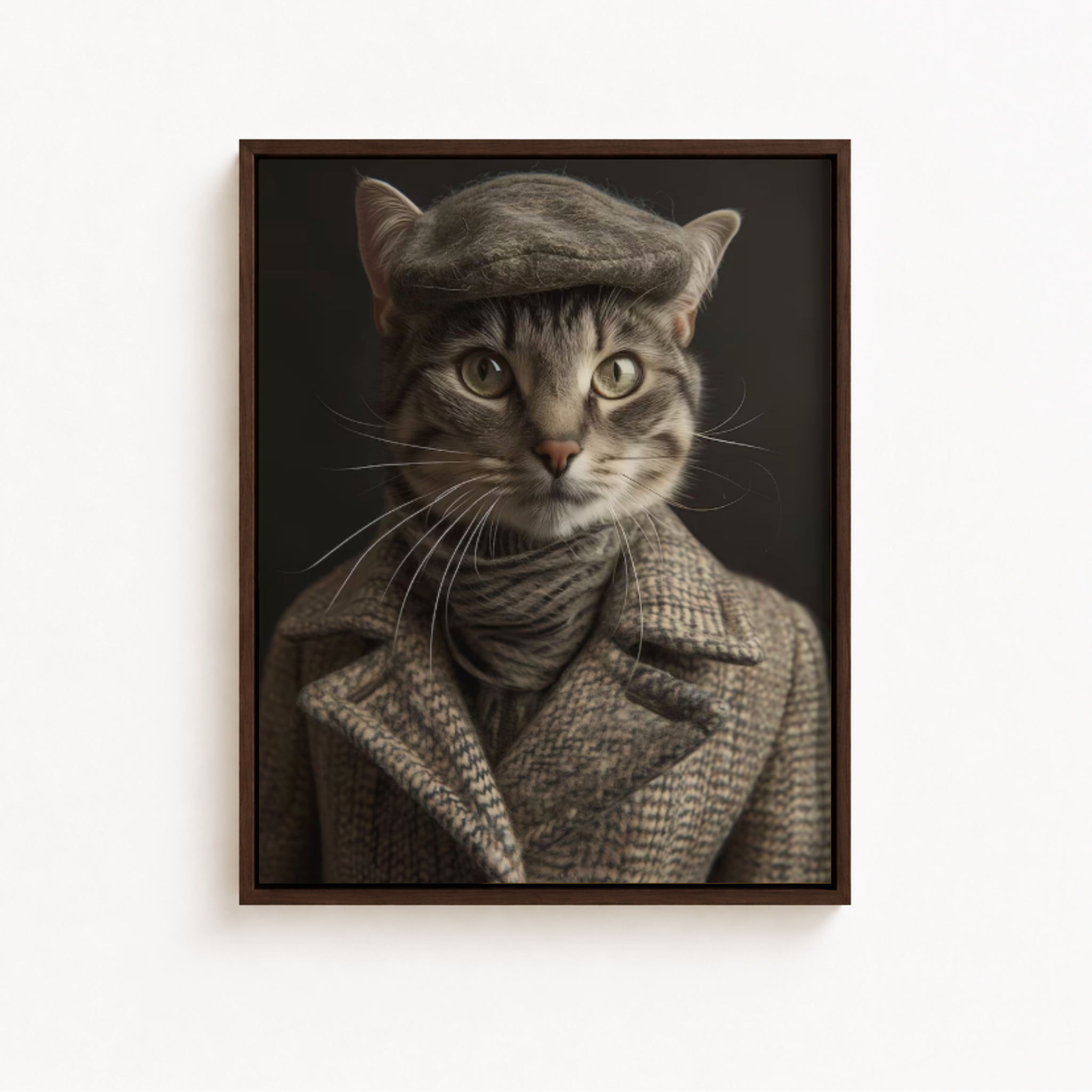 Custom Gentleman Cat Portrait Canvas Aura Canvas