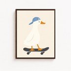 Skateboarding Duck Canvas Wall Art Aura Canvas