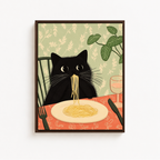 Spaghetti Cat Canvas Wall Art Aura Canvas