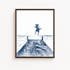 Blue Dog Lake Dock Canvas Wall Art Aura Canvas