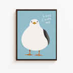 Love Chips Me Seagull Canvas Wall Art Aura Canvas