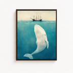 Whale Under Ship Canvas Wall Art Aura Canvas
