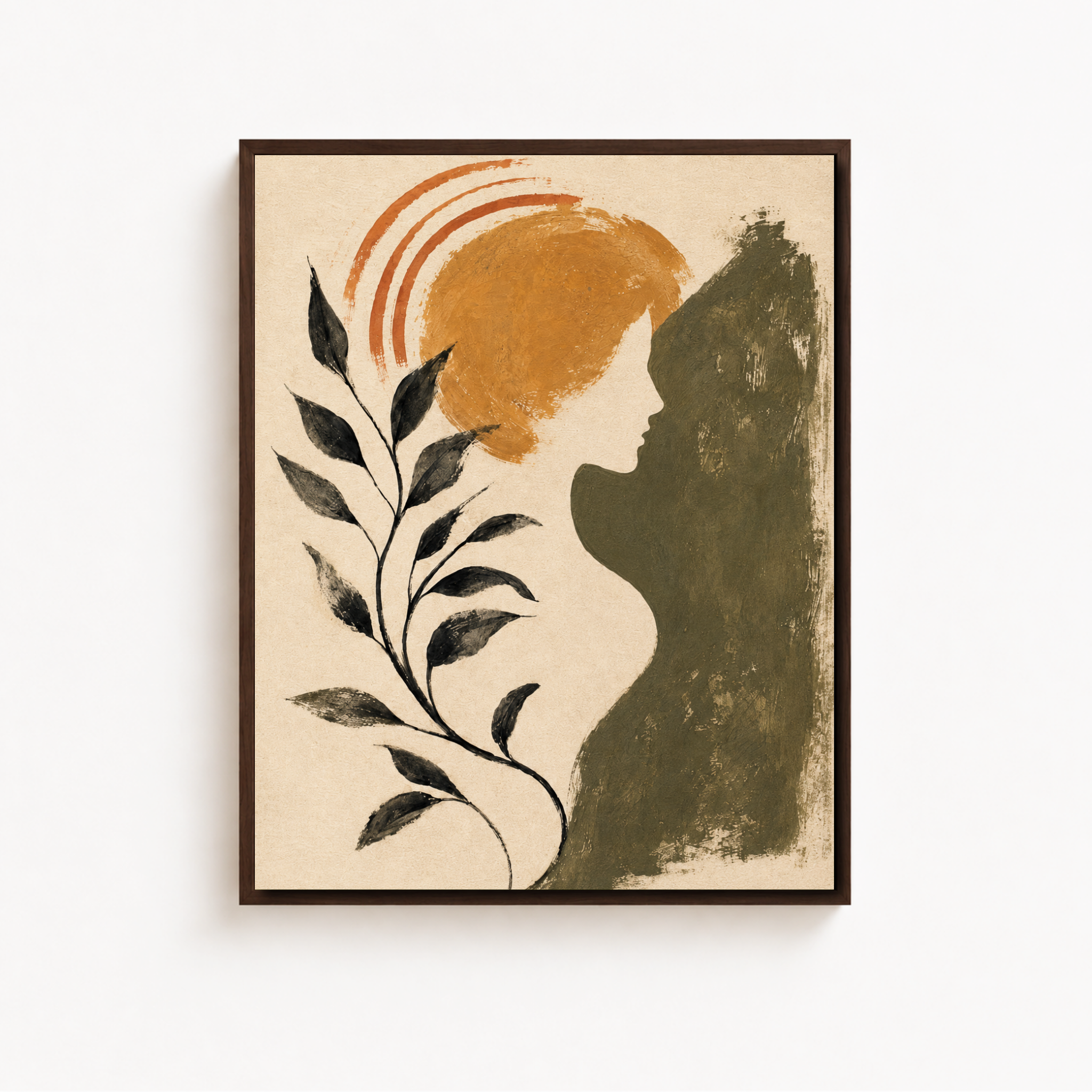 Boho Woman Botanical Canvas Aura Canvas