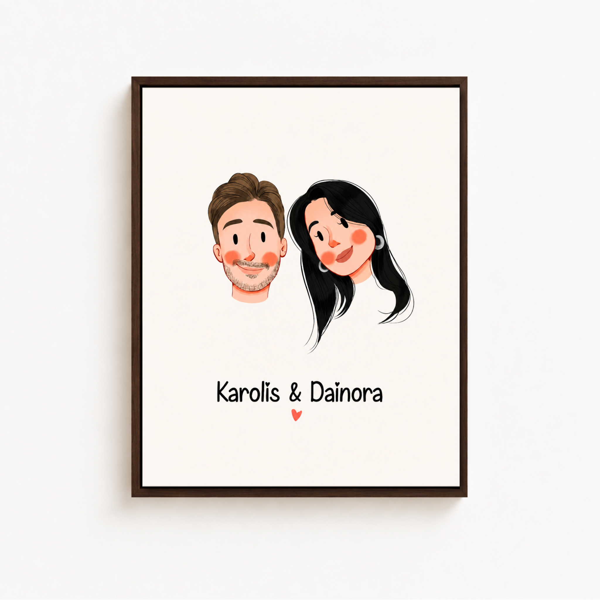 Custom Love Story Portrait Canvas Aura Canvas