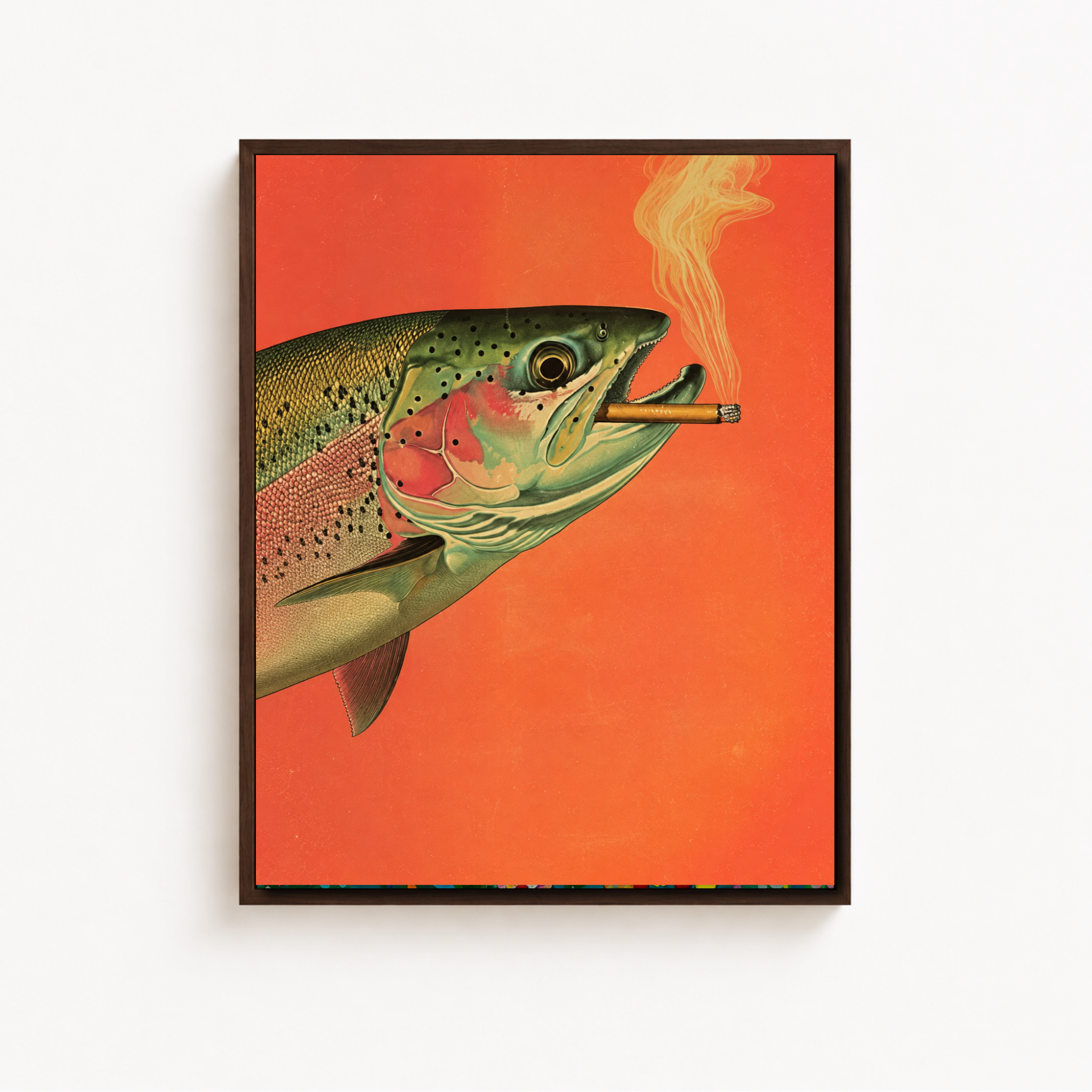 Smoking Trout Canvas Wall Art Aura Canvas