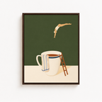 Tea Cup Diver Canvas Wall Art Aura Canvas