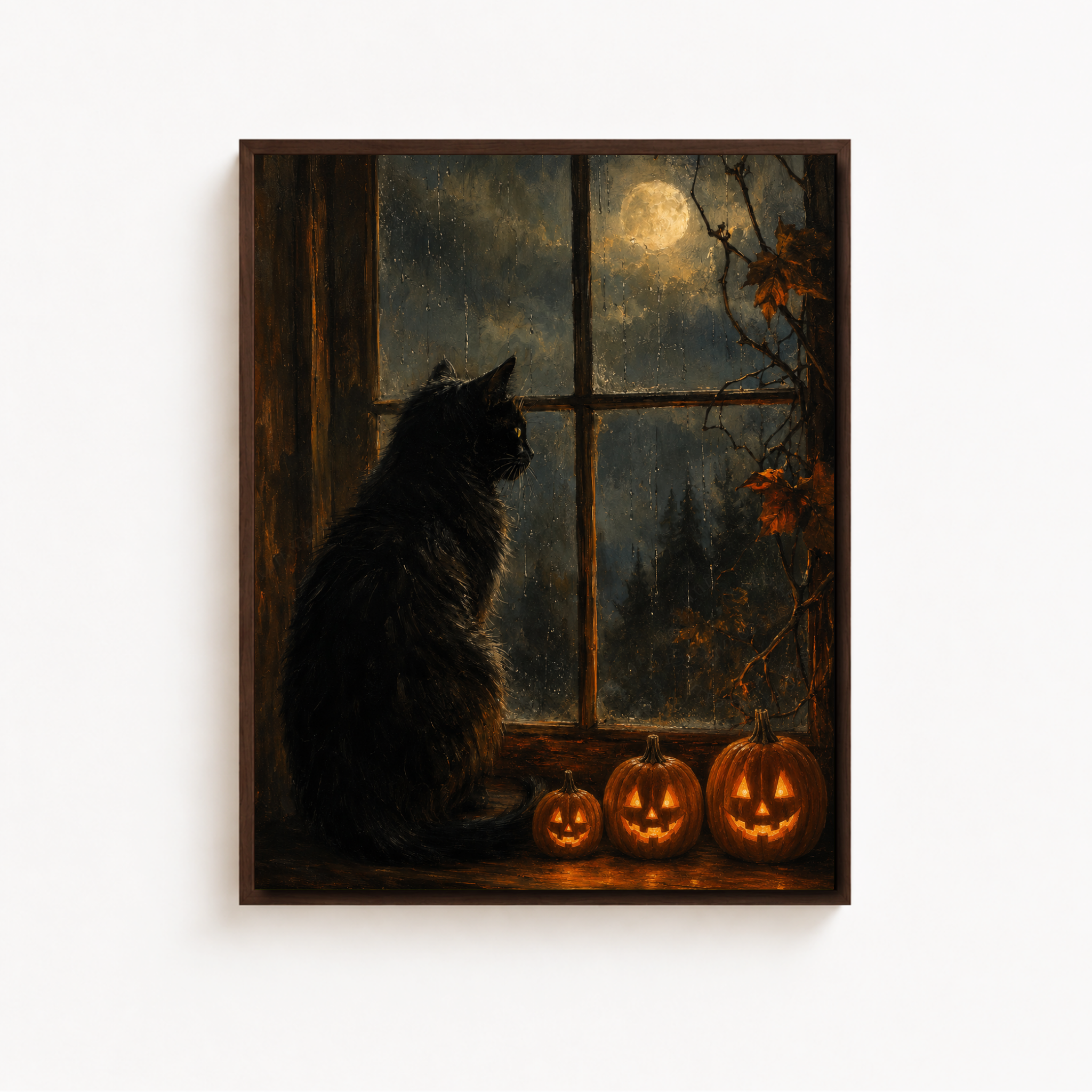 Halloween Black Cat Canvas Wall Art Aura Canvas