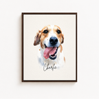 Custom Watercolor Pet Portrait Canvas Aura Canvas
