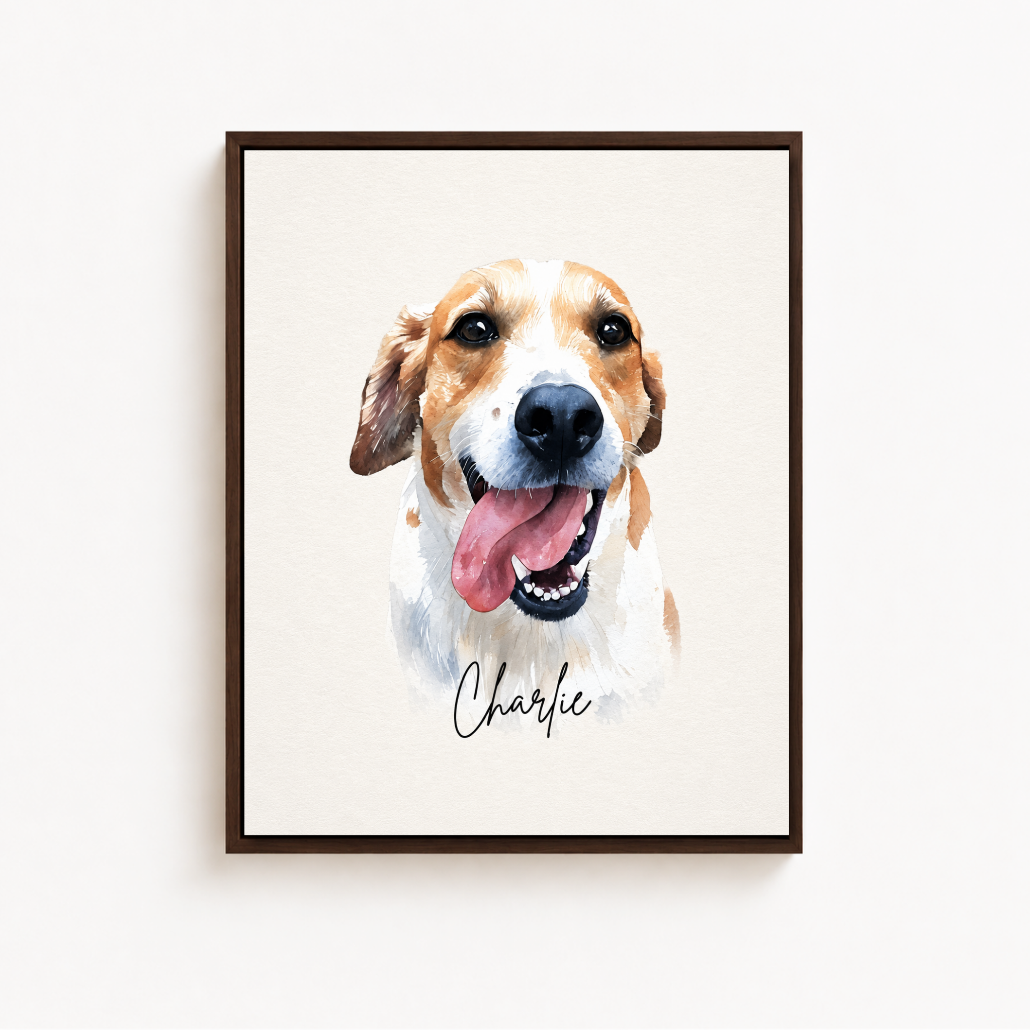 Custom Watercolor Pet Portrait Canvas Aura Canvas