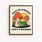 Don’t Be Stressin Mushroom Canvas Wall Art Aura Canvas