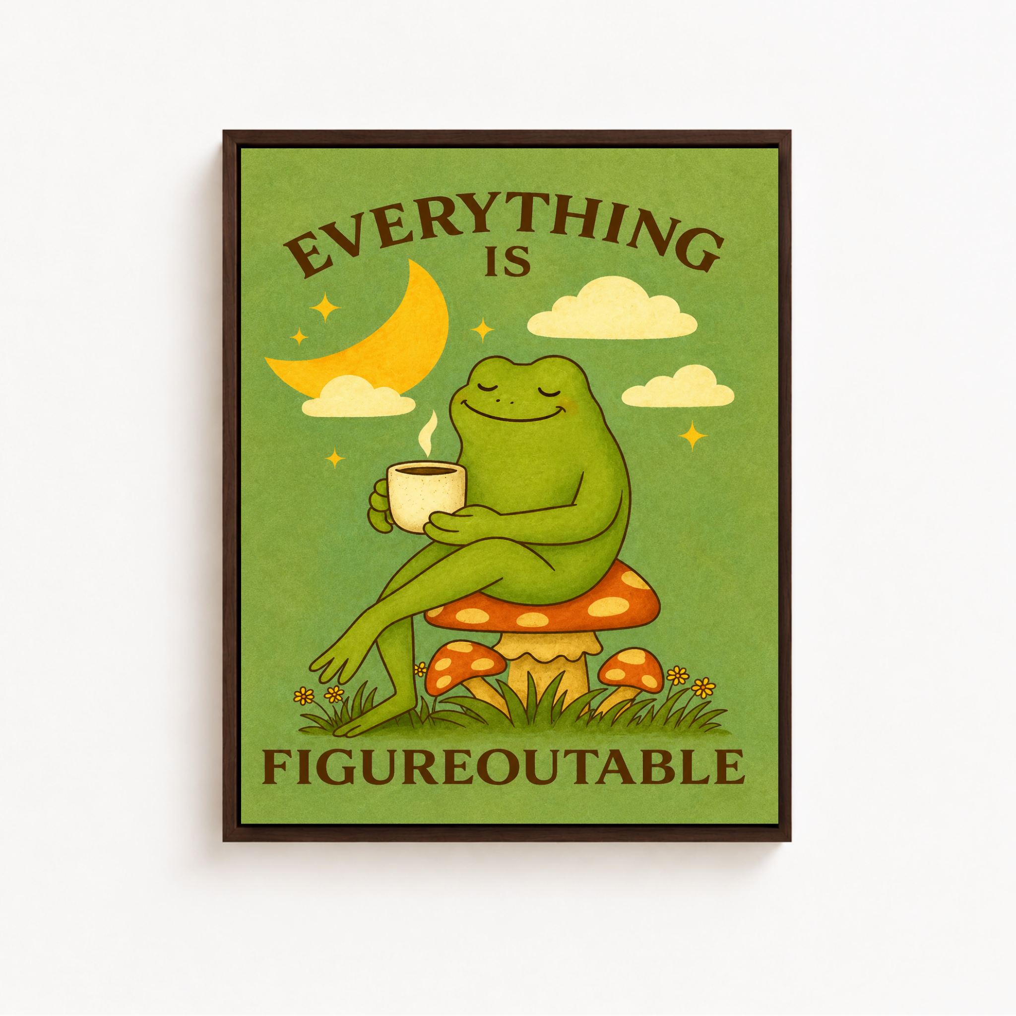 Motivational Frog Canvas Wall Art Aura Canvas