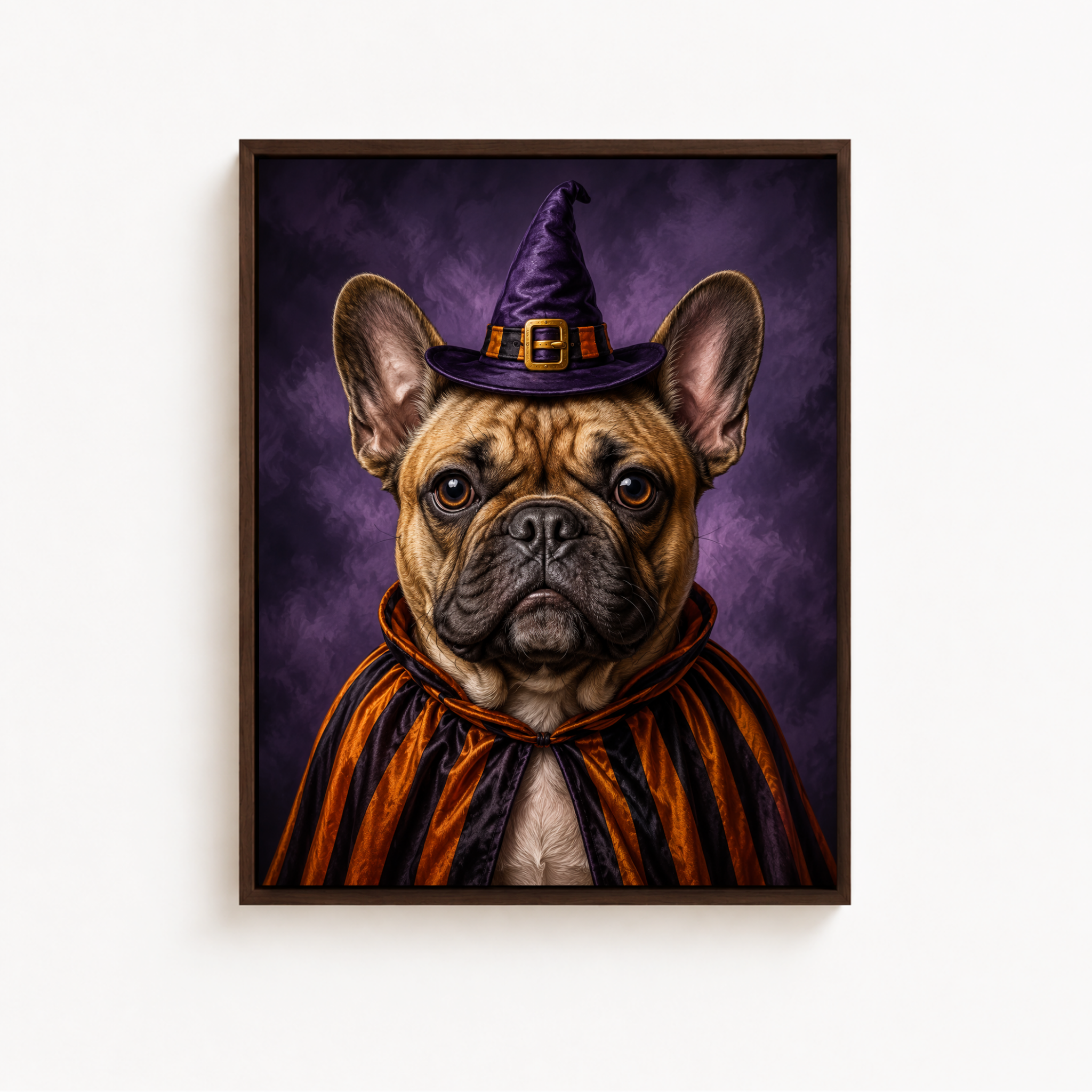 Custom Halloween Witch Pet Portrait Canvas Aura Canvas