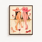 Girls Night Wine Canvas Wall Art