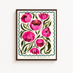 Pink Peony Botanical Canvas Wall Art Aura Canvas