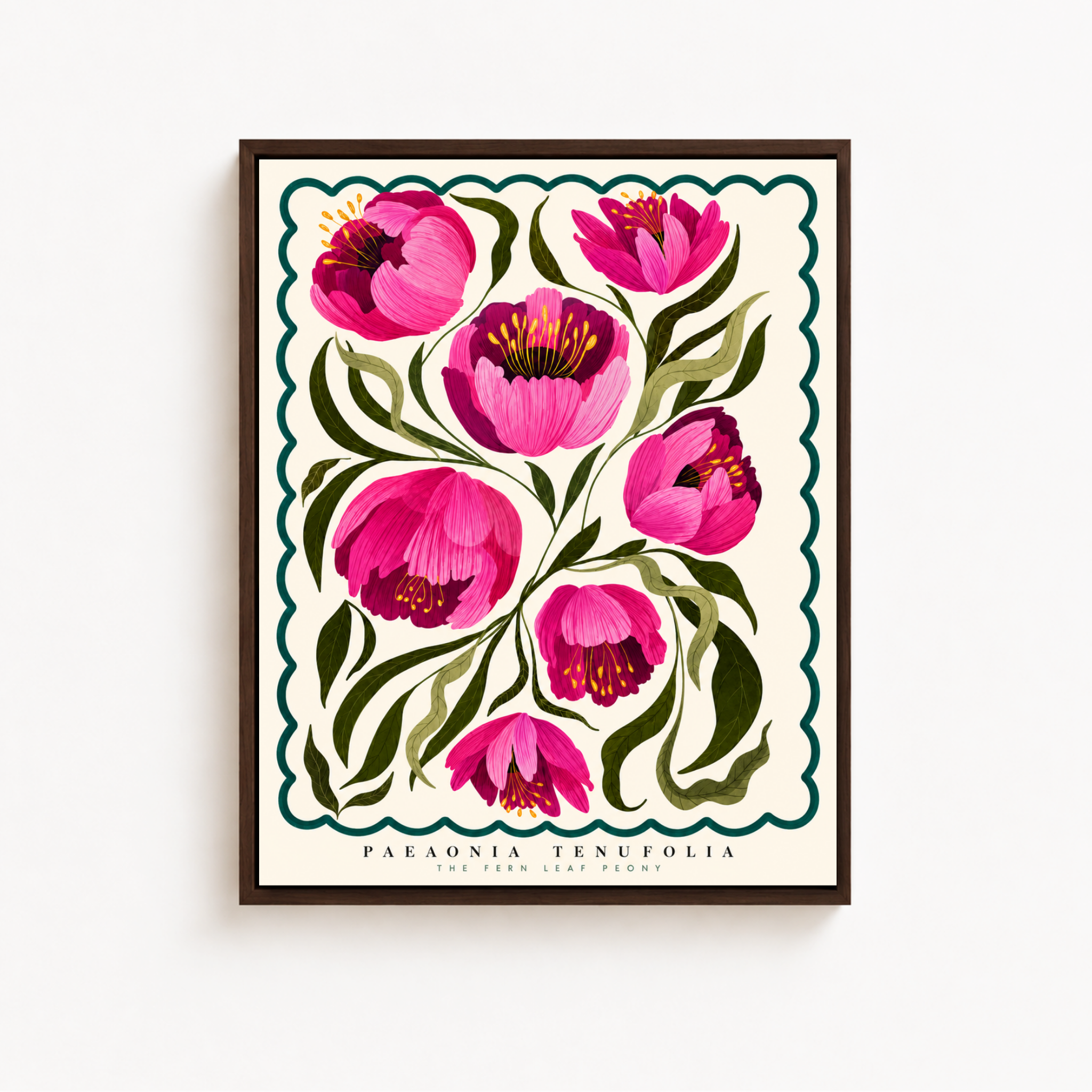 Pink Peony Botanical Canvas Wall Art Aura Canvas