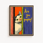 Are You Pooping Cat Canvas Wall Art Aura Canvas