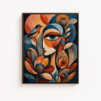 Cubist Botanical Woman Canvas Aura Canvas