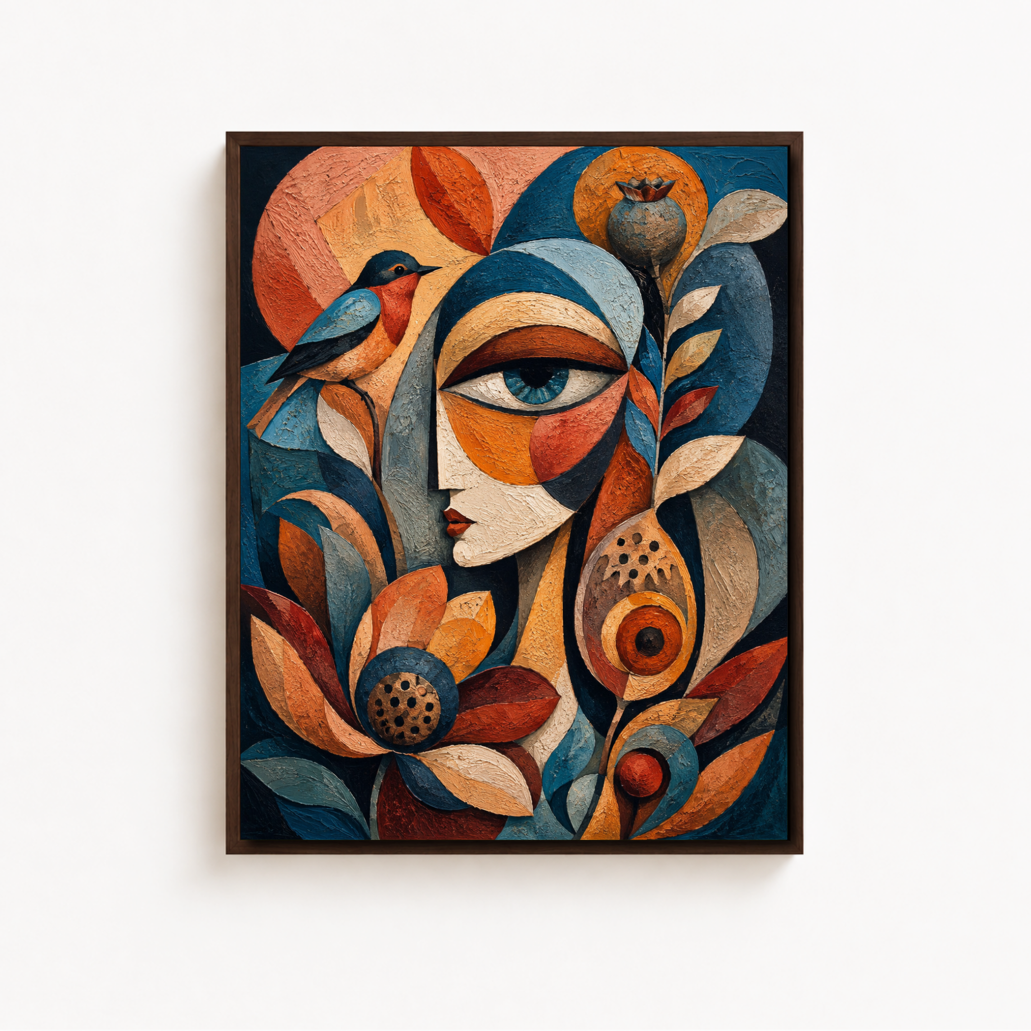 Cubist Botanical Woman Canvas Aura Canvas