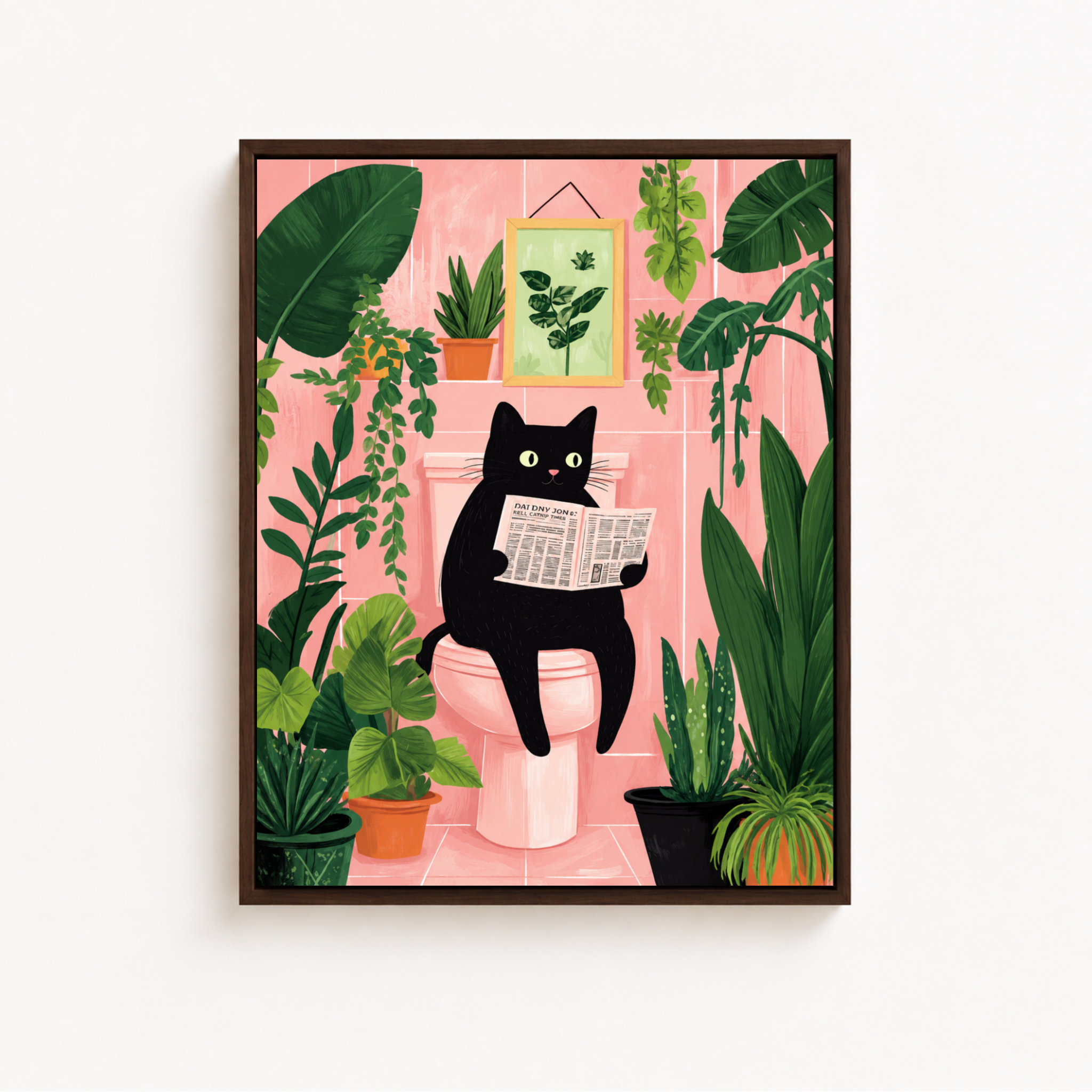 Black Cat Bathroom Canvas Wall Art Aura Canvas