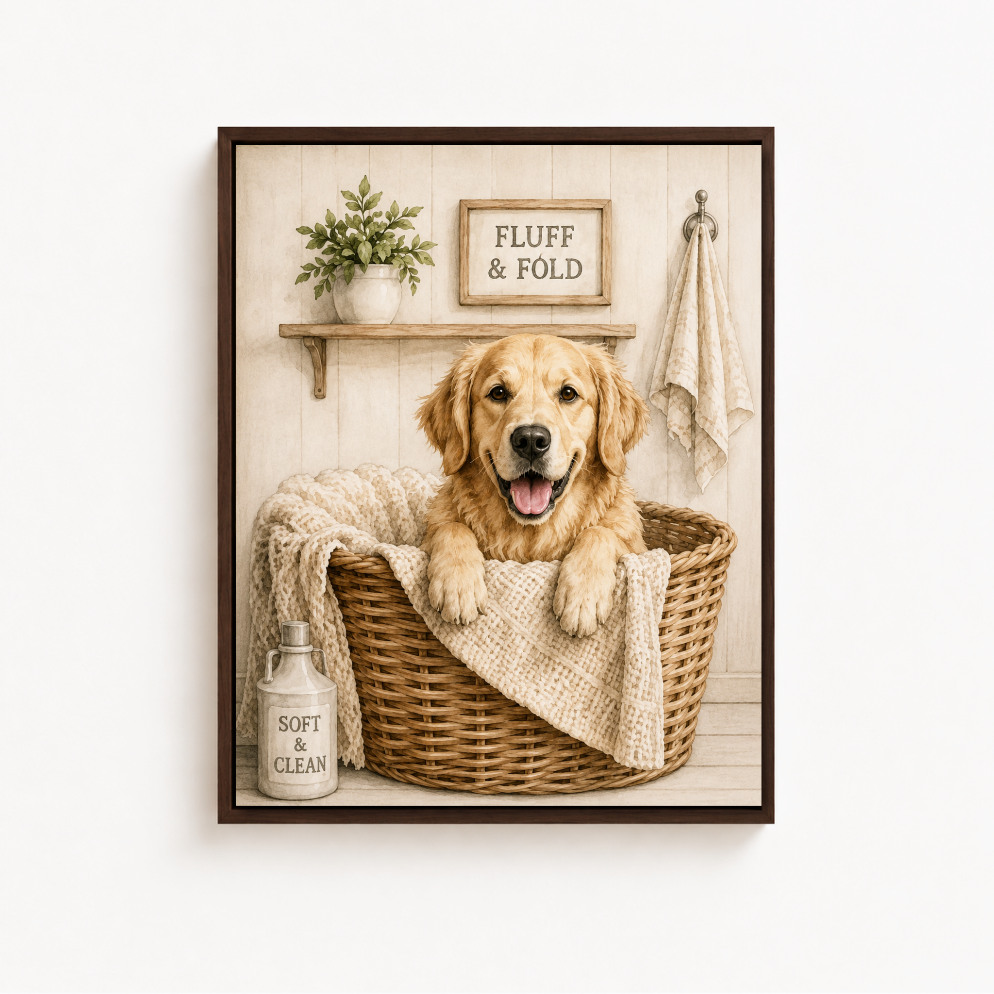 Custom Pet Laundry Room Portrait Canvas Aura Canvas