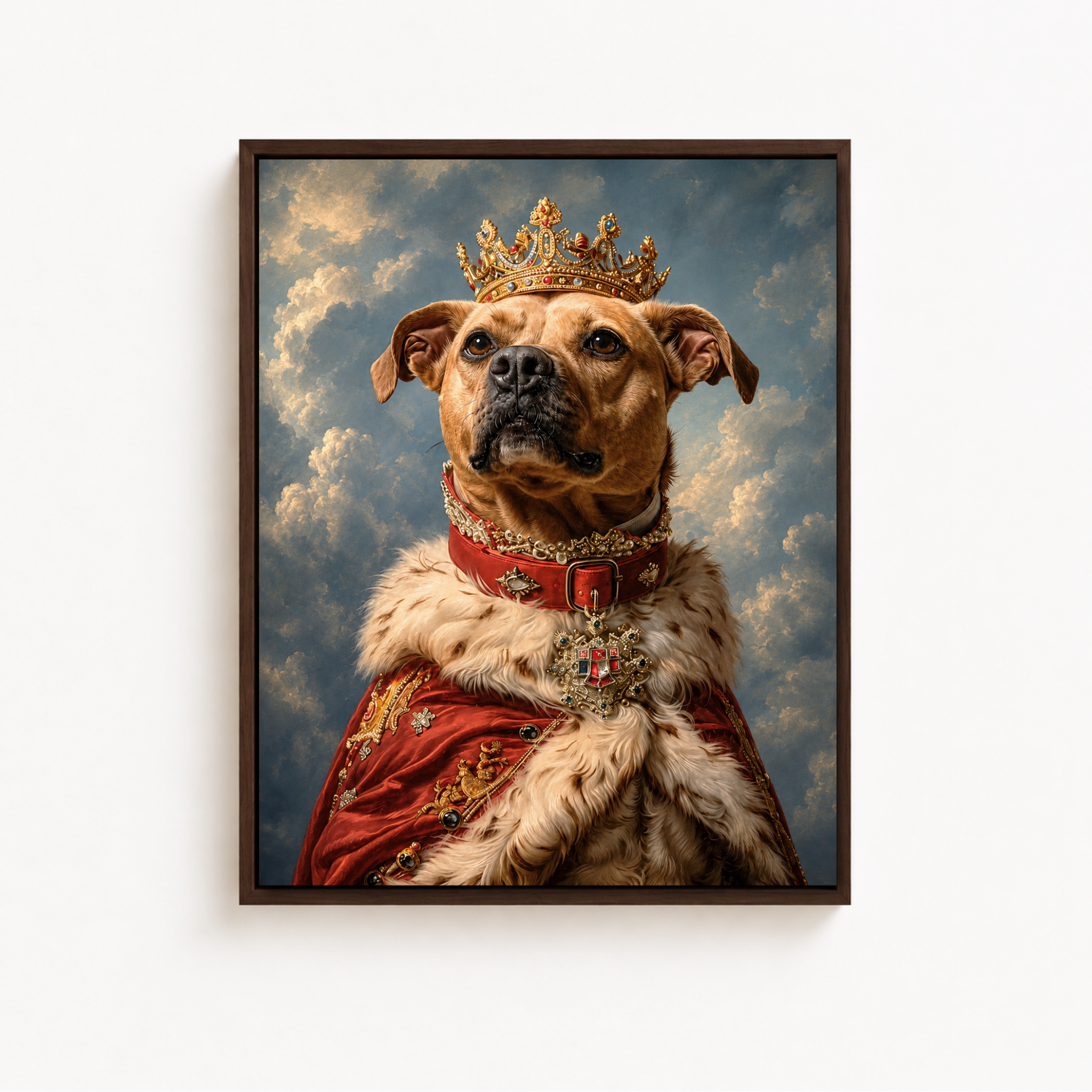 Custom Pet King Portrait Canvas Aura Canvas