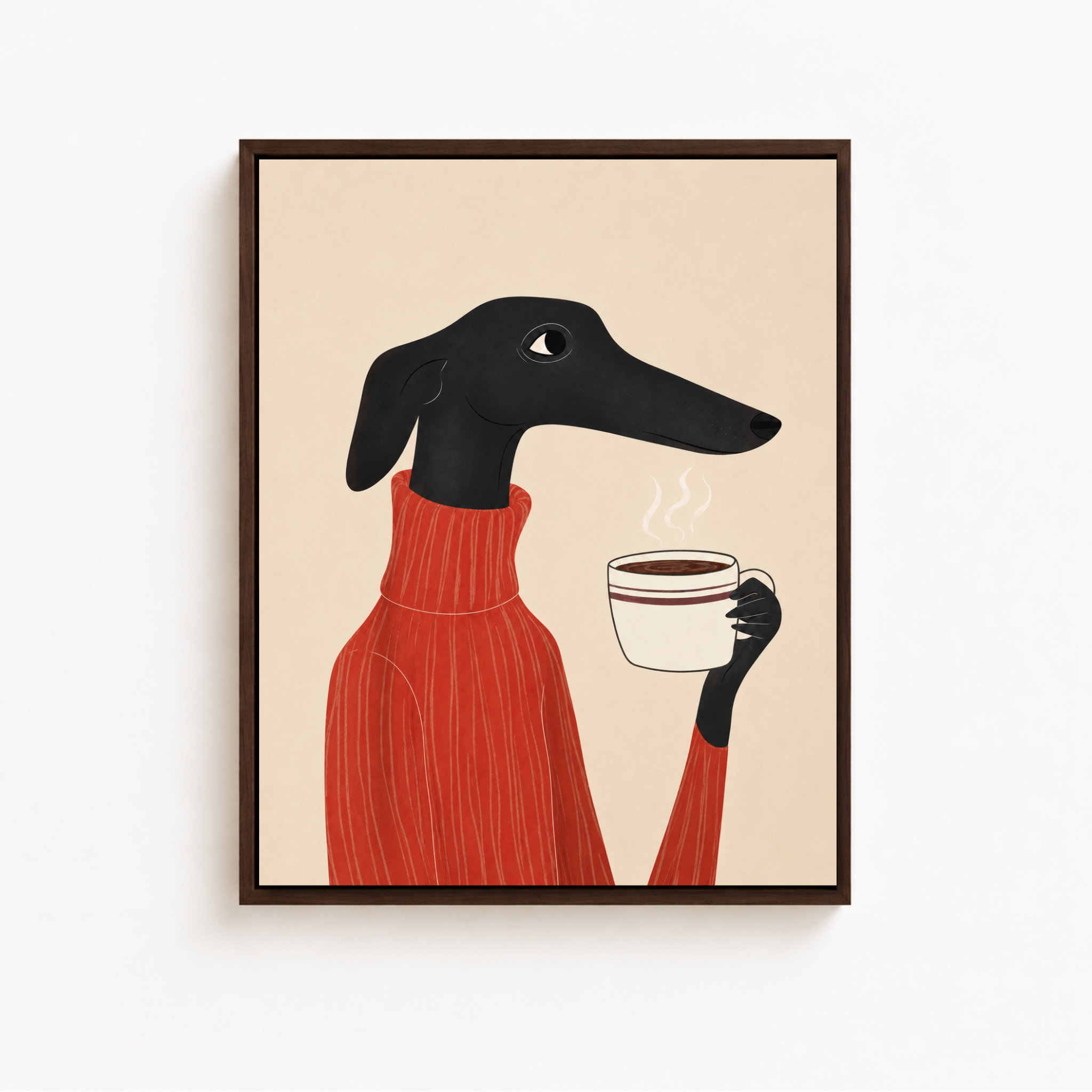 Dachshund Coffee Canvas Wall Art Aura Canvas