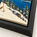 Lake Tahoe Vintage Ski Canvas Wall Art - canvas close-up detail