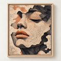 Abstract Woman Face Contour Line Canvas Wall Art - main canvas artwork