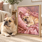 Custom Pet Portrait Pink Sleep Mask Canvas Wall Art - personalized canvas preview