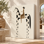 Minimalist Woman Riding Spotted Horse Canvas Wall Art - canvas detail view 7