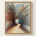 Abstract Forest Path Colorful Tree Canvas Wall Art - main canvas artwork