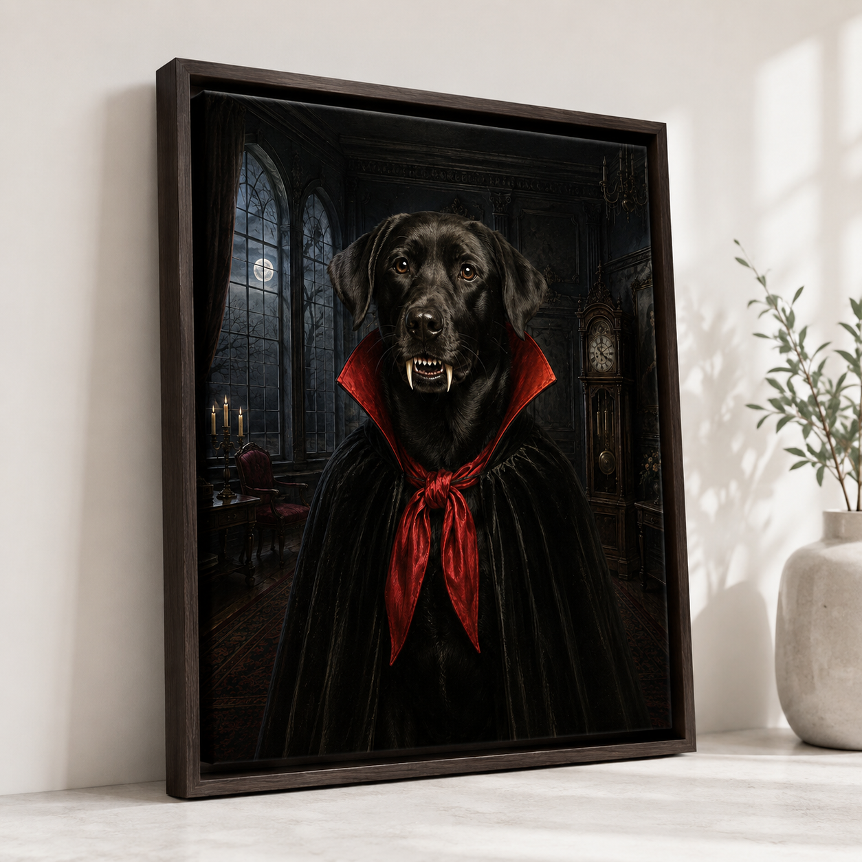 Custom Vampire Pet Portrait Canvas Wall Art