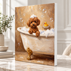 Custom Pet Portrait Bubble Bath Canvas Wall Art - personalized canvas detail 8