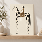 Minimalist Woman Riding Spotted Horse Canvas Wall Art - canvas detail view 8