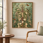 Vintage Botanical Human Anatomy Canvas Wall Art