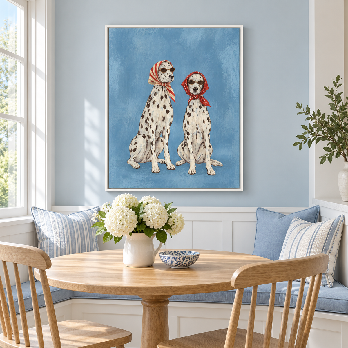 Funny Dalmatian Dogs in Sunglasses Canvas Wall Art