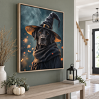 Custom Ember Glow Witch Pet Portrait Canvas Wall Art - personalized canvas detail 10