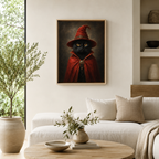 Custom Witch Pet Portrait Canvas Wall Art