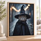 Custom Witch Hat Pet Portrait Canvas Wall Art - personalized canvas detail 6