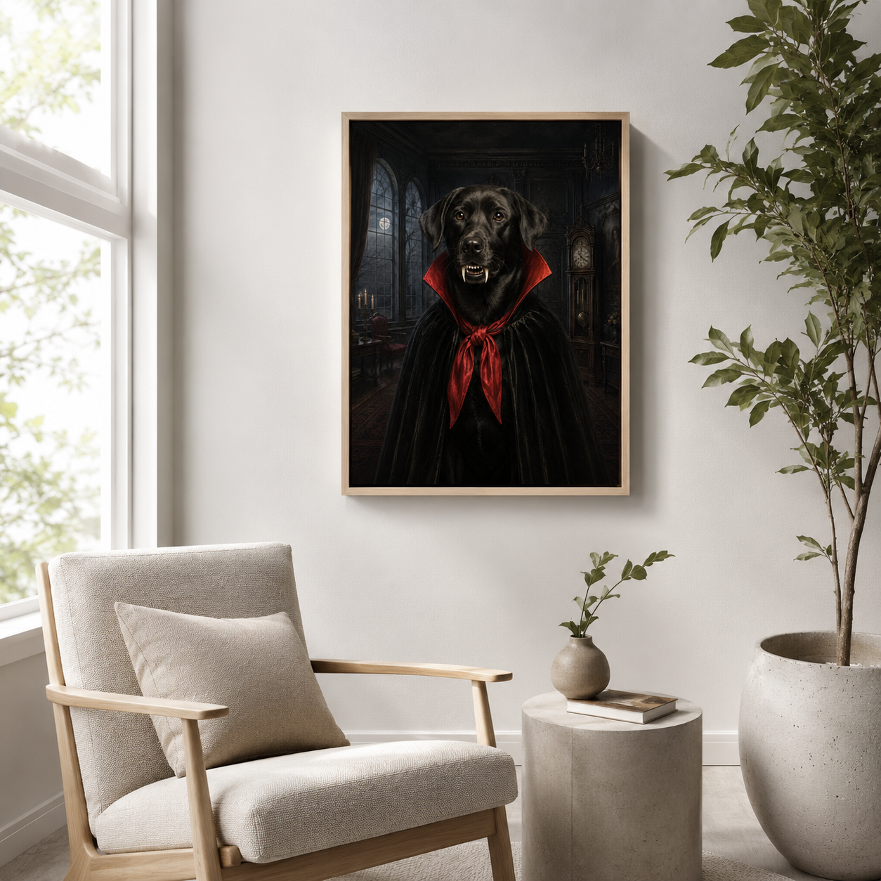 Custom Vampire Pet Portrait Canvas Wall Art