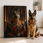 Custom Royal Commander Pet Portrait Canvas