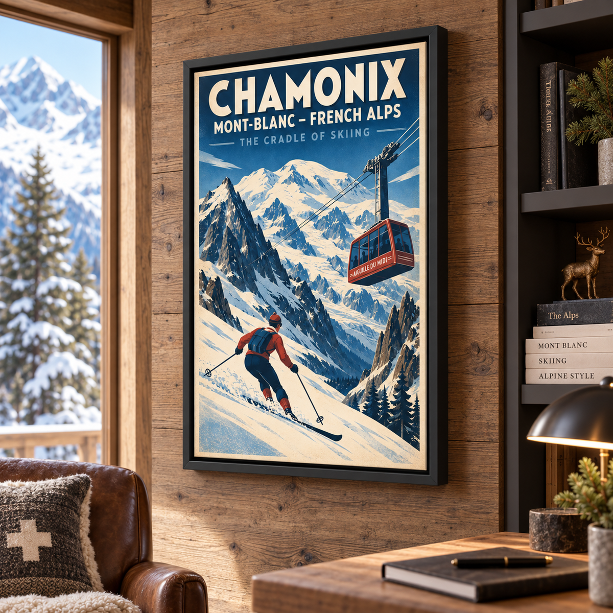 Mont-Tremblant Vintage Ski Canvas Wall Art - canvas artwork view 4